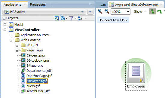 App navigator with ViewController project selected and New menu option selected in context menu.