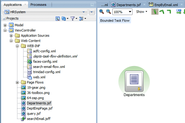 App navigator with ViewController project selected and New menu option selected in context menu.