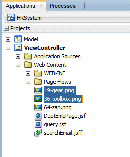 App navigator with ViewController project selected and New menu option selected in context menu.