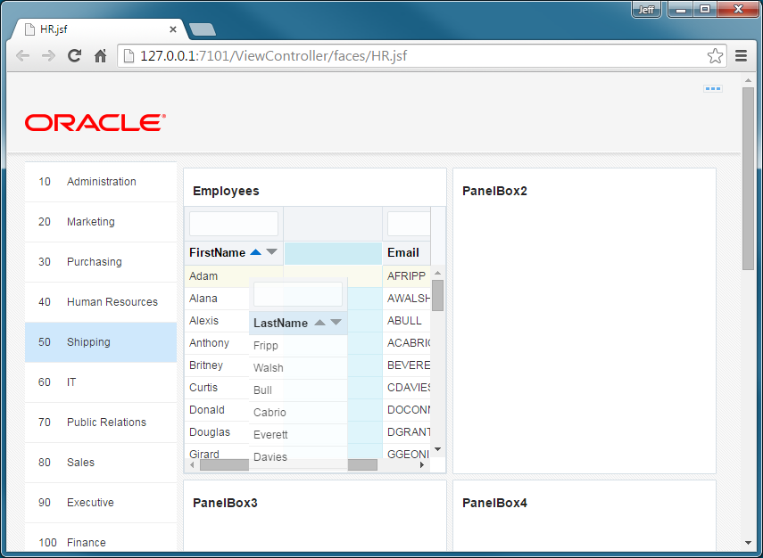 This screenshot shows the browser page that displays how to rearrange the columns in the first panel box by drag and drop.