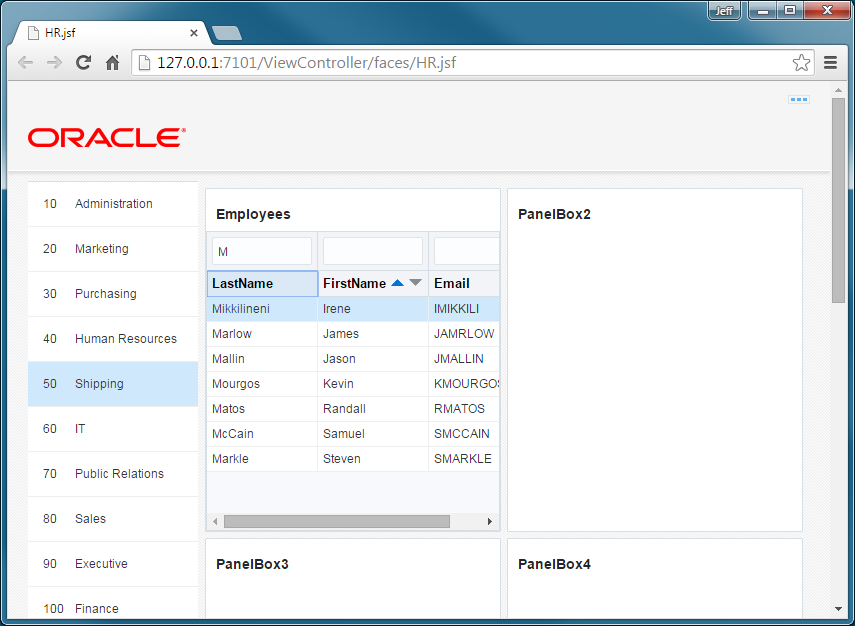 This screenshot shows the browser page where the data in the first panel box is filtered by the specified criterion.
