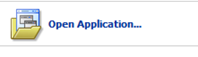 This screenshot shows the Open Application button available in J Developer.