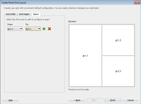 This screenshot shows step 2 of the wizard. In the Spans tab, the From and To options are selected accordingly.