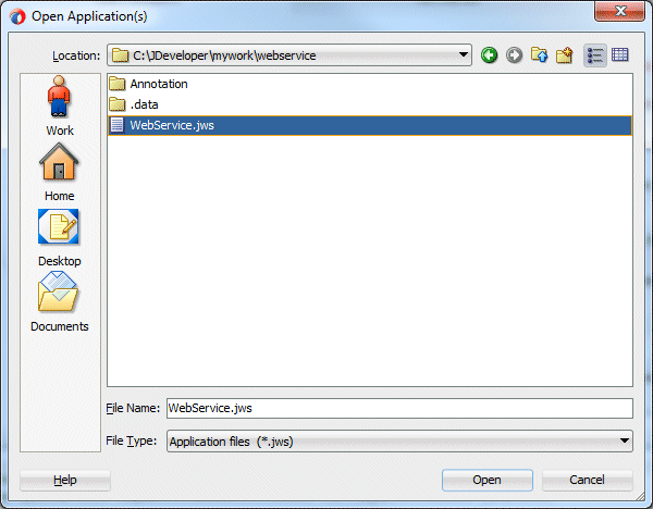 Open Application Dialog