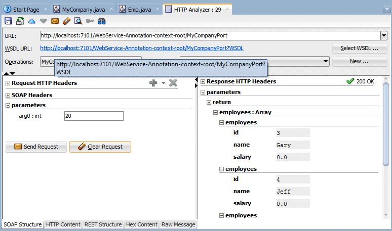 http analyzer wsdl url