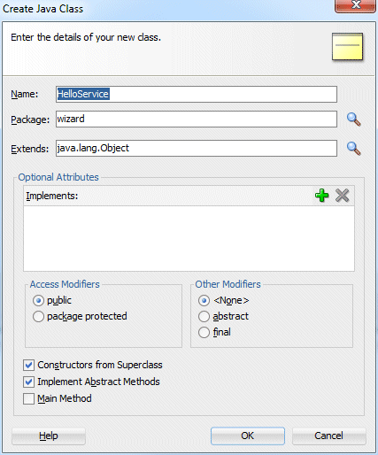 create java class wizard
