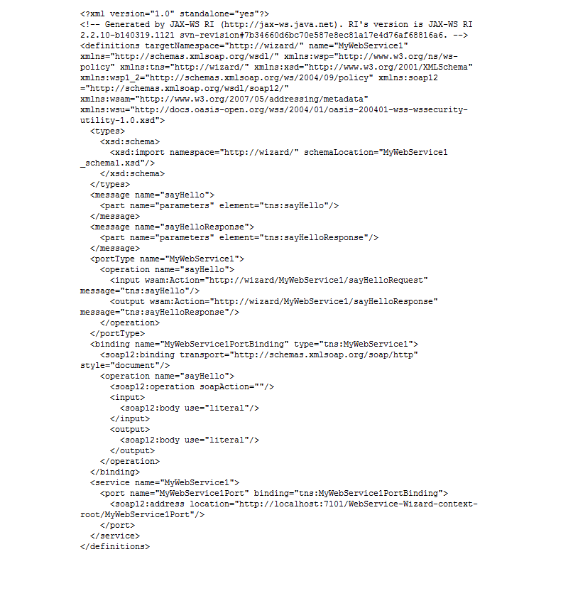 wsdl in text editor