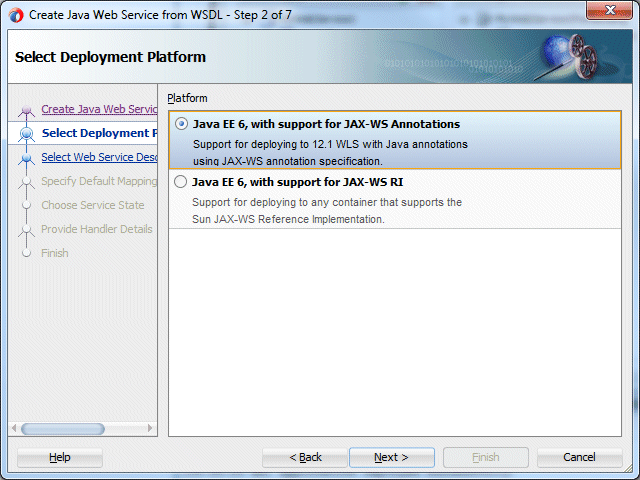 create java web service from wsdl wizard