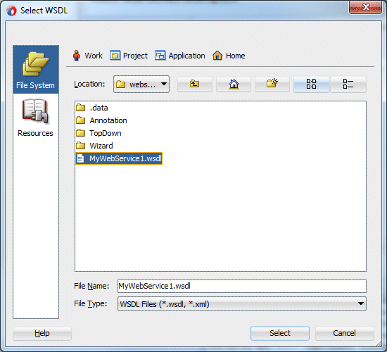 select web service description