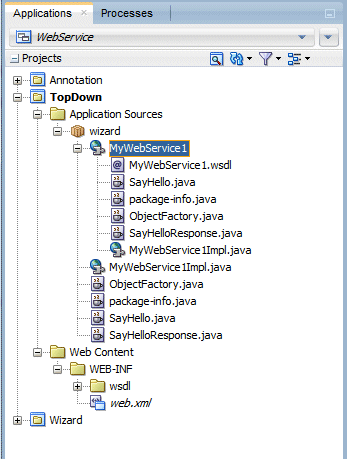 application navigator with TopDown project