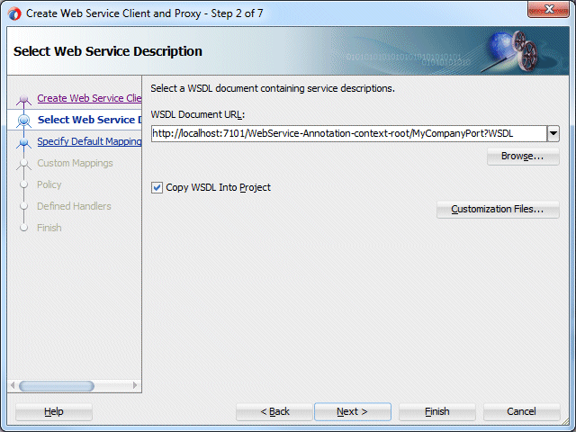 create web service proxy step 3