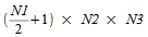 image:(N1 over 2) + 1) times N2 times N3