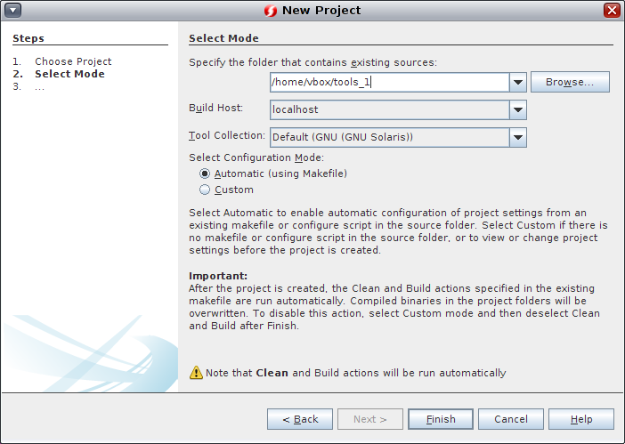New Project wizard image:New Project wizard