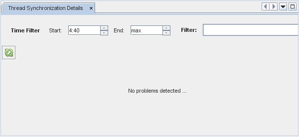 image:Thread Synchronization Details window, with no problems                                 detected.