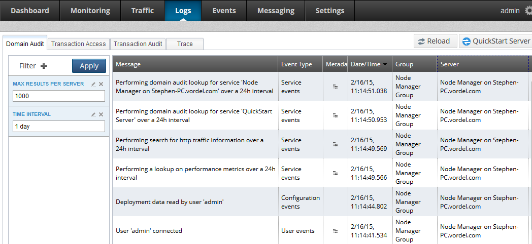 Domain Audit Log