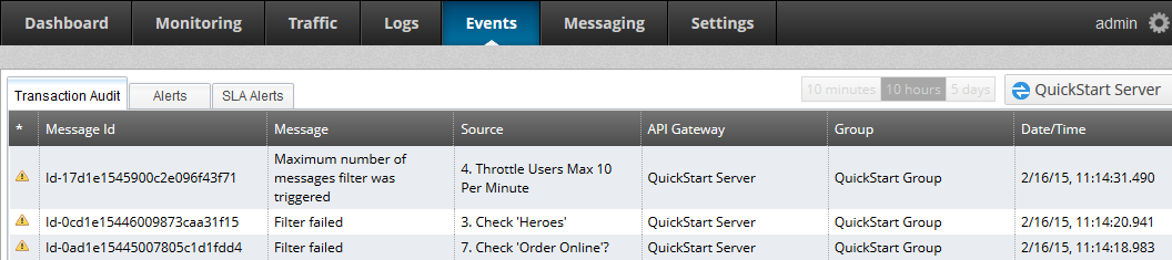 Transaction Event Log