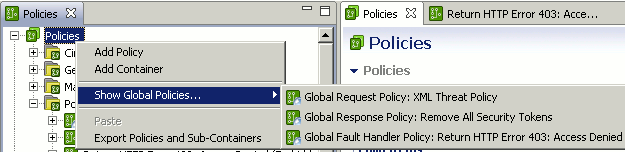 Showing Global Policies