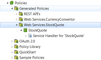Generated policies for web service
