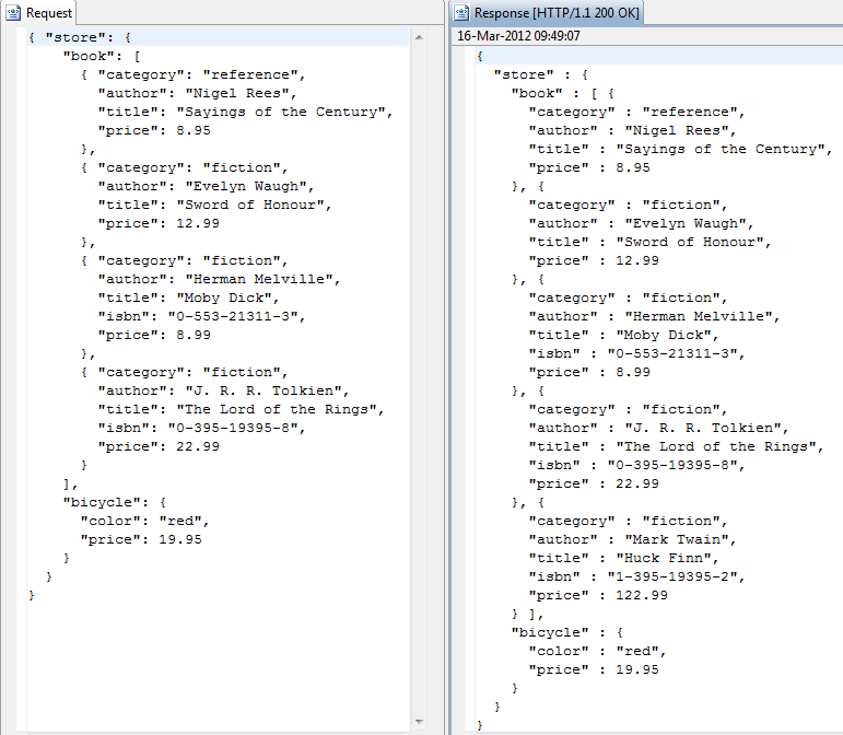 Add item to array request and response