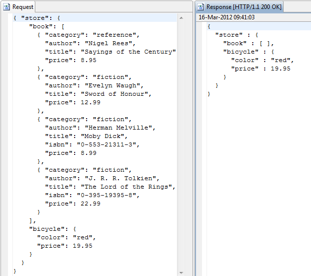 Remove JSON array request and response