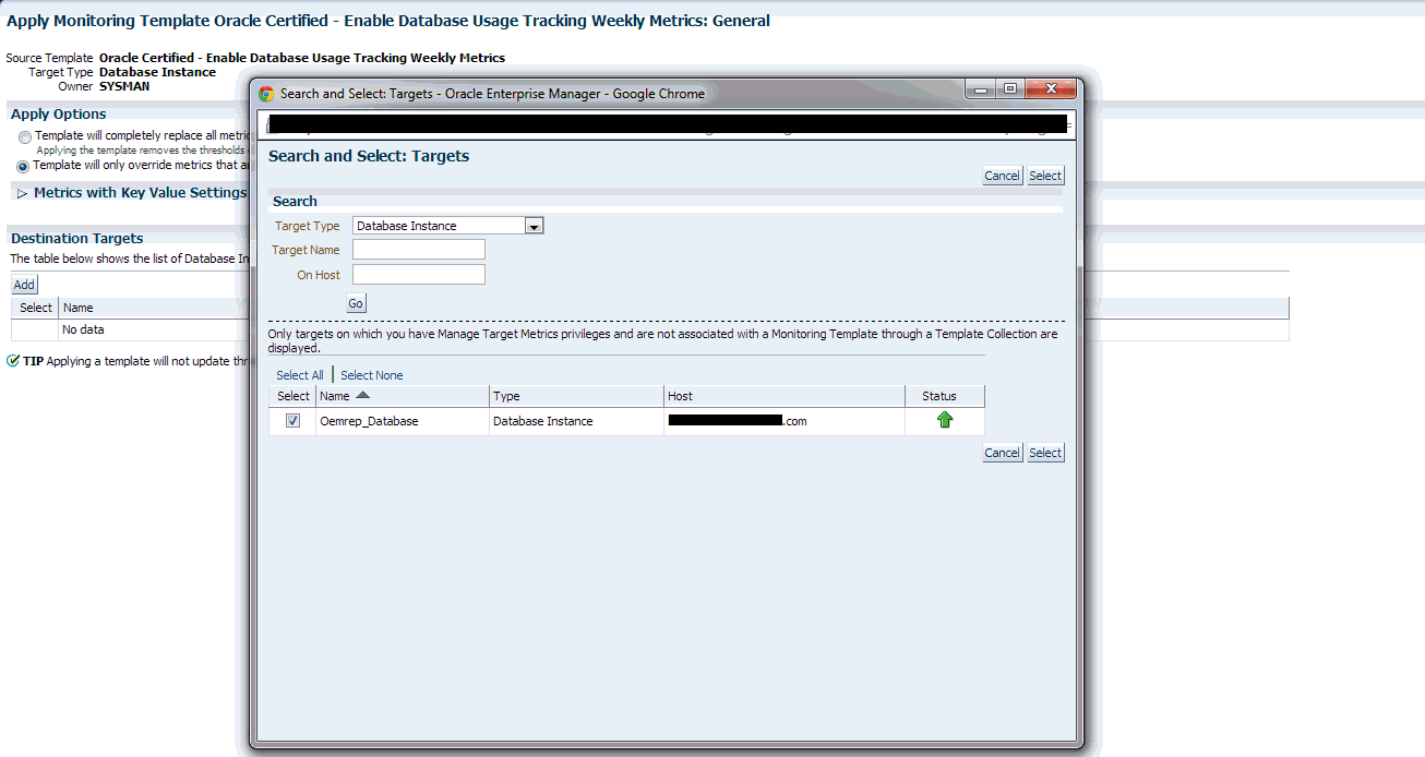 db target select instance db target select instance