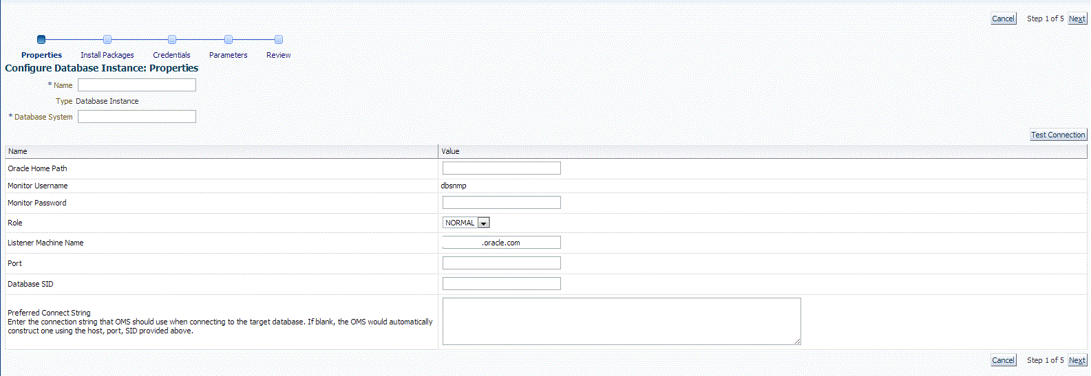 Configure database instance properties Configure database instance properties