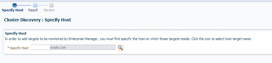 Cluster discovery specify host page Cluster discovery specify host page