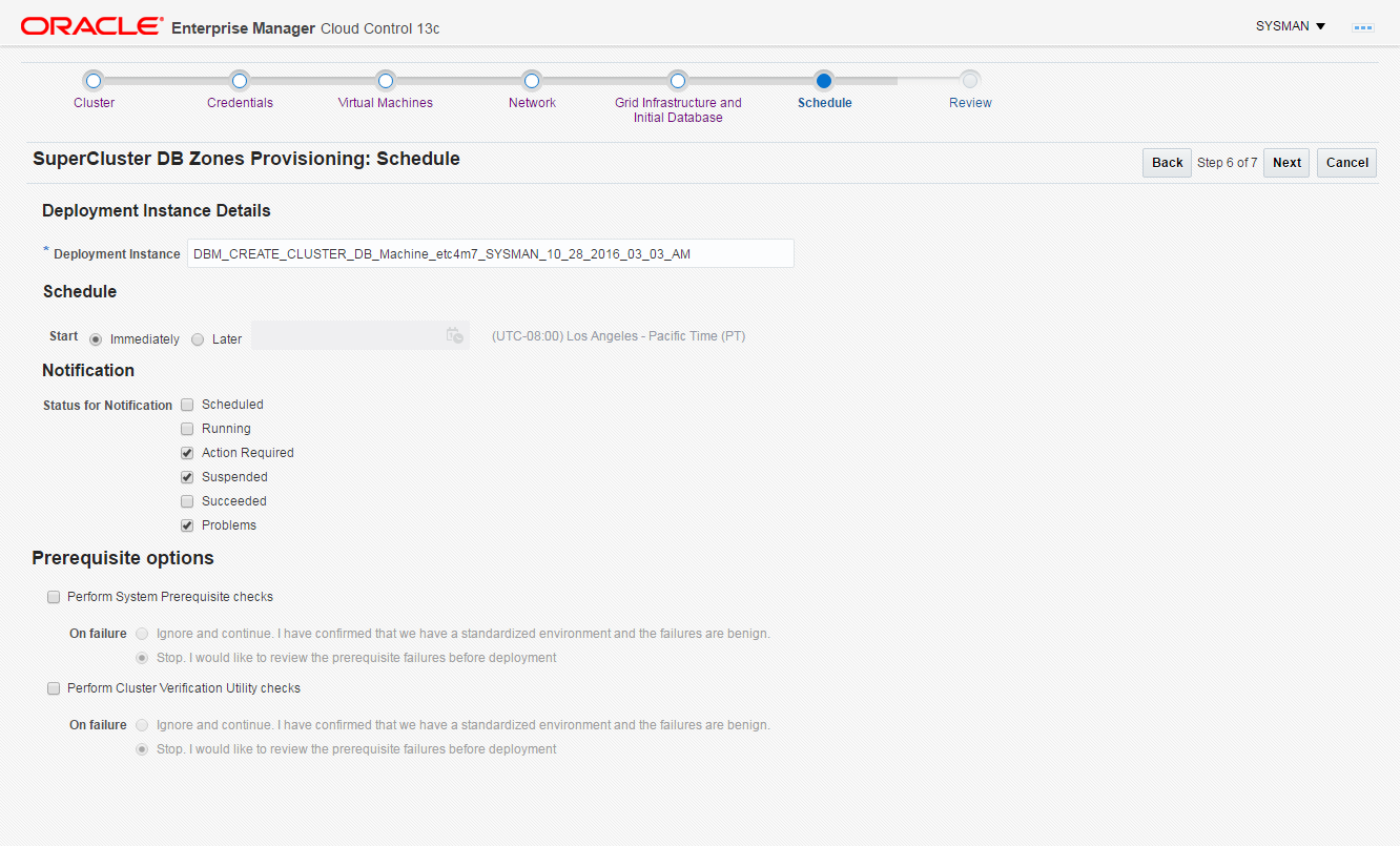 This image shows what the schedule will be for your deployment. This image shows what the schedule will be for your deployment.