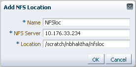 Add NFS Location Add NFS Location