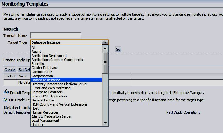 monitoring template db instance monitoring template db instance