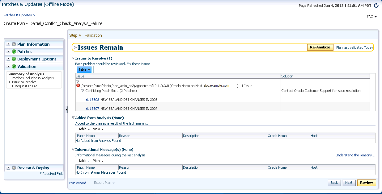 Patching Error: Patch Conflicts Patching Error: Patch Conflicts