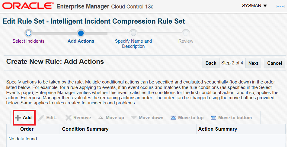 Add conditional action. Add conditional action.