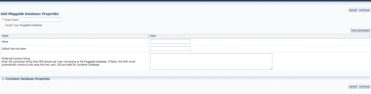 Add PDB target properties page Add PDB target properties page