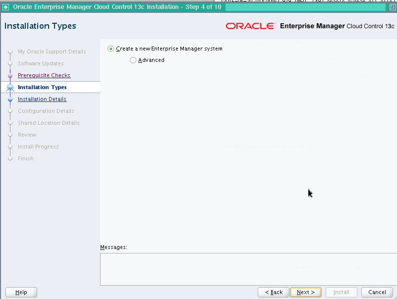 Installation Types Wizard Installation Types Wizard