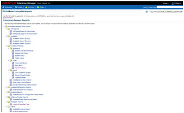 Shows the BIP reports listing from the console.