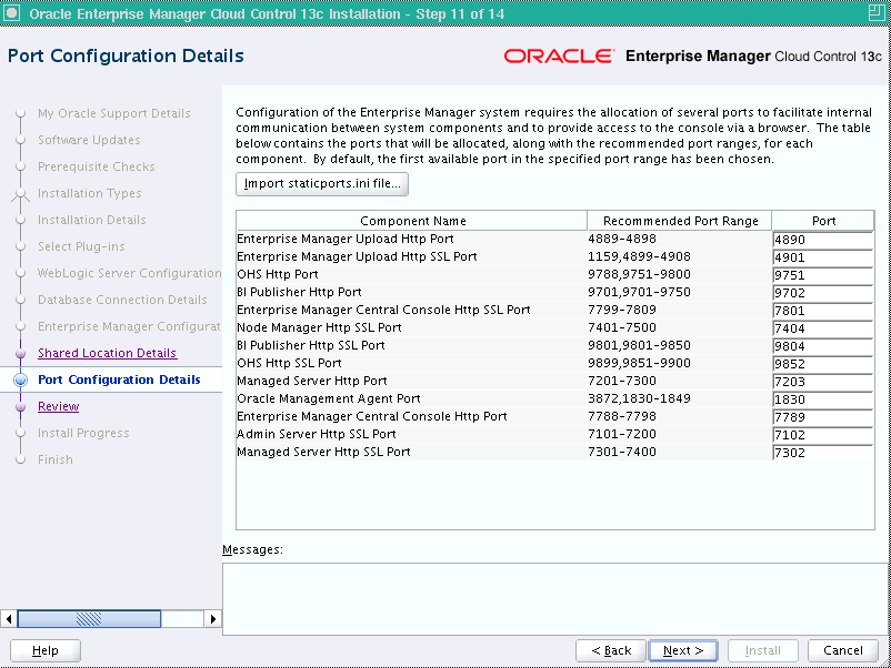 Port Configuration Details Screen Port Configuration Details Screen