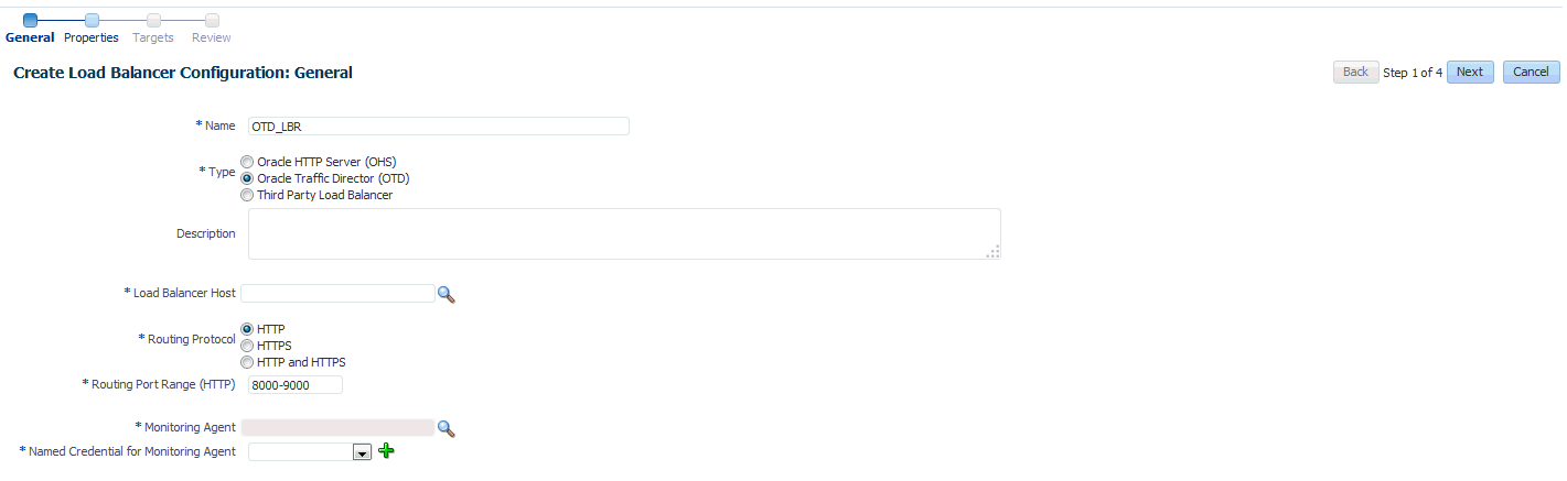 Load Balancer Configuration: General