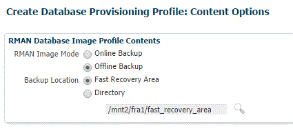 Content Options page