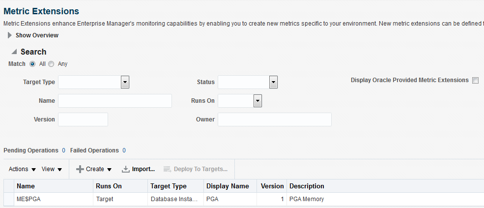 metric extension for pga metric extension for pga