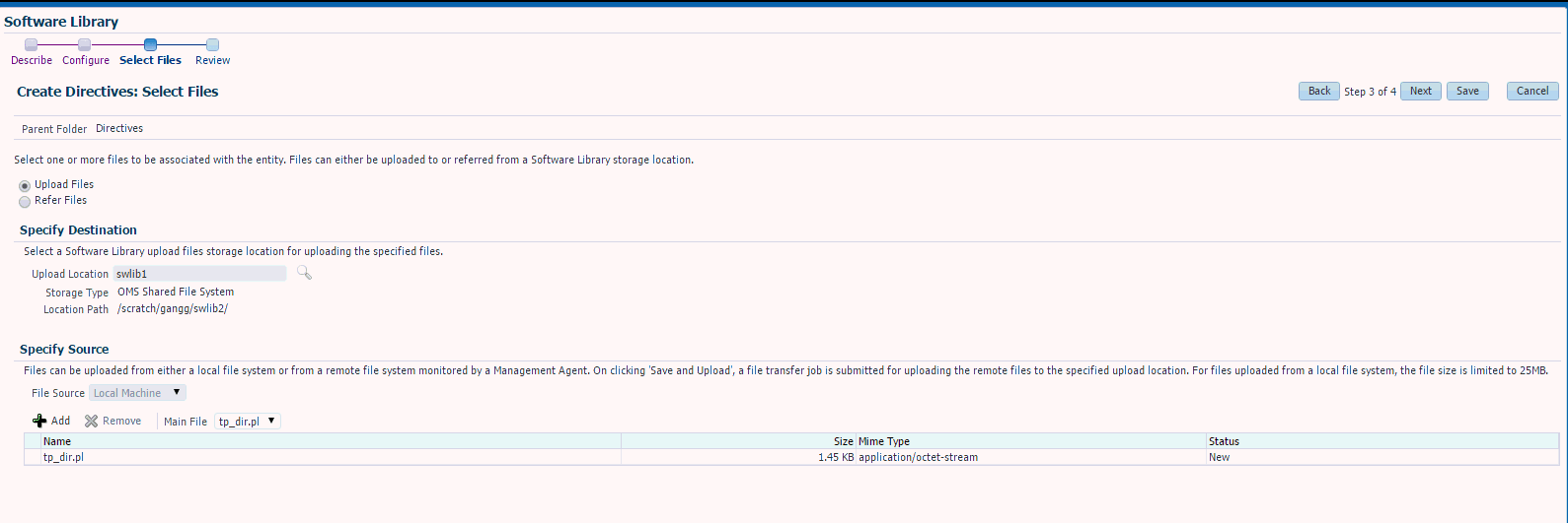 Software Library: Select Files Page