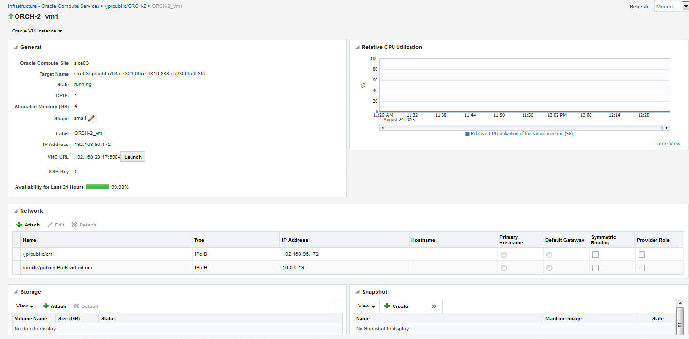 Oracle VM Instance Home Page Oracle VM Instance Home Page