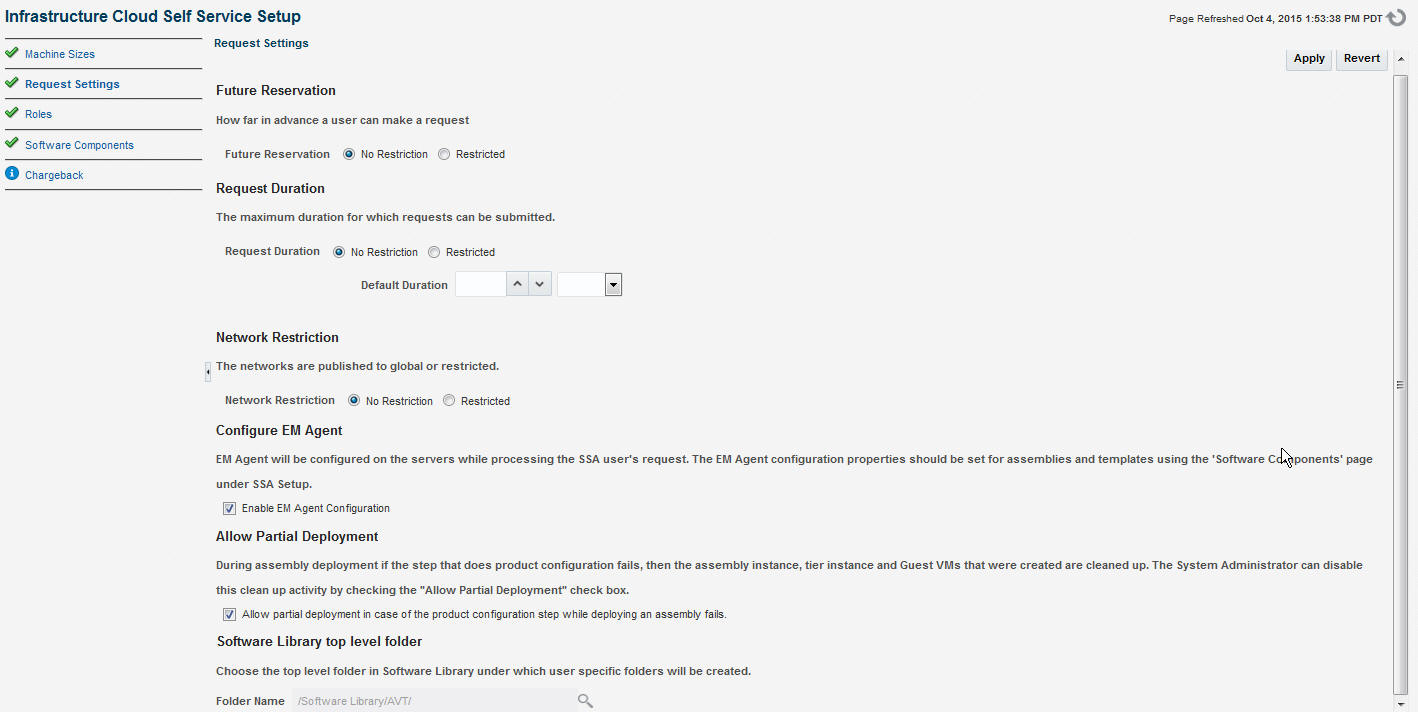 Self Service Portal Setup > Request Settings Self Service Portal Setup > Request Settings
