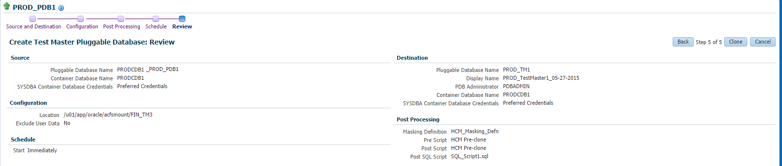 PDB acfs test master review page