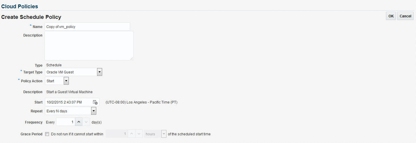 Create Schedule Policy
