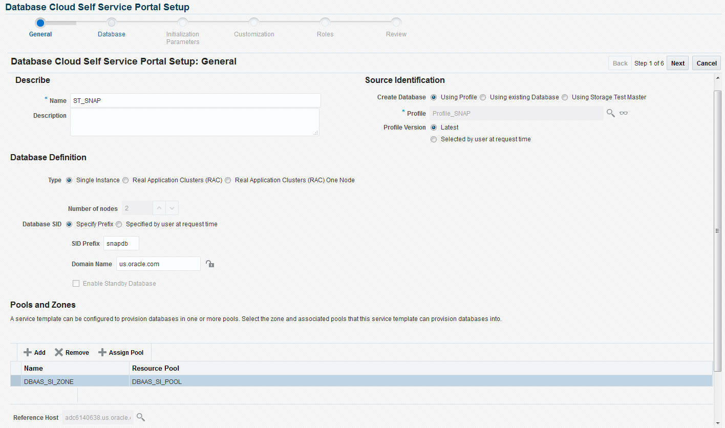 Create Service Template: General (Snap Clone)