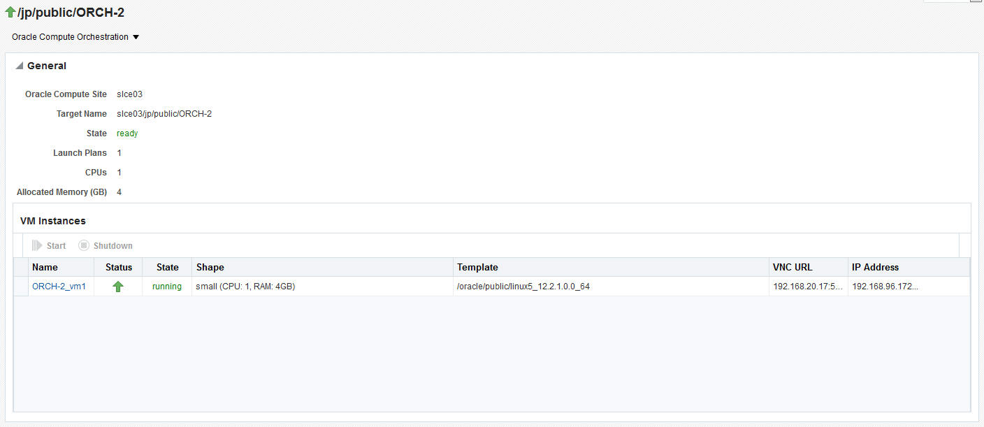 Oracle Compute Orchestration Page Oracle Compute Orchestration Page