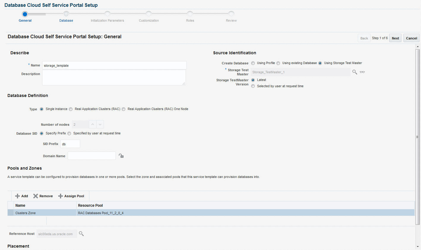 Create Service Template: General (Snap Clone)