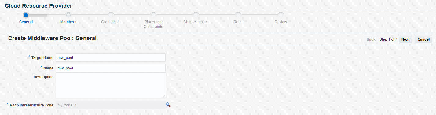 Create Software Pool: General