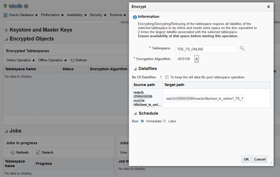Setting Encrypt parameters Setting Encrypt parameters
