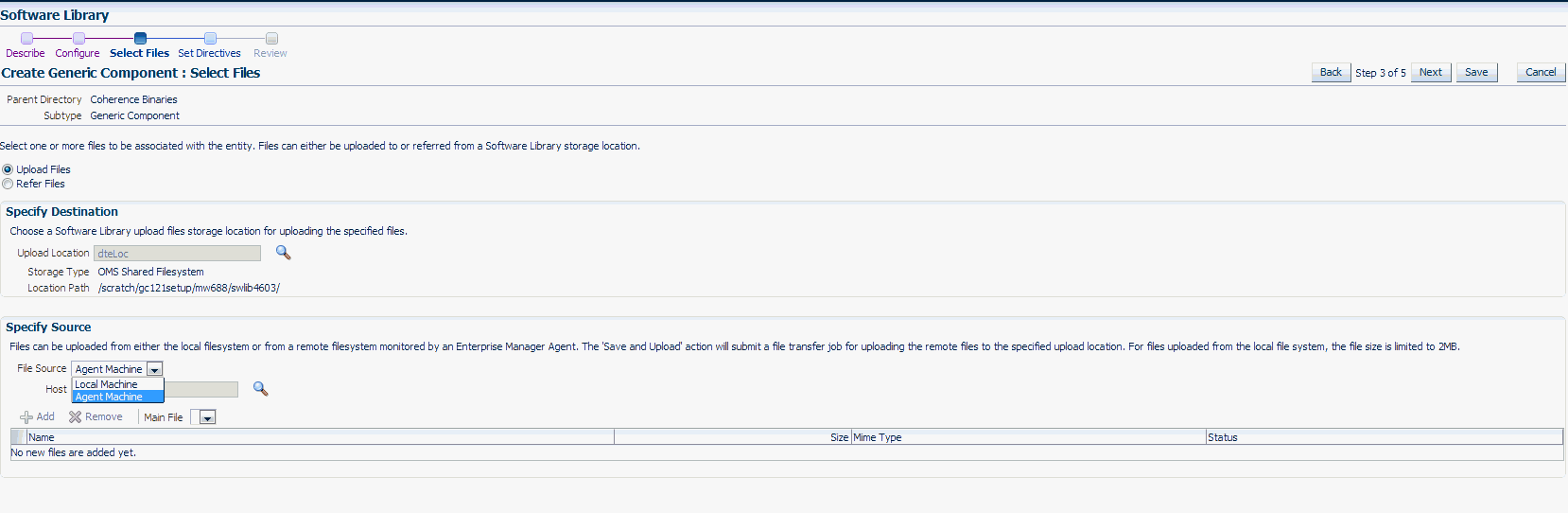 Select Files Page Select Files Page